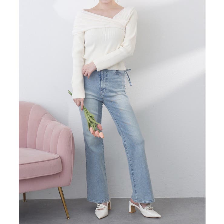 【one after another】異素材ドッキングオフショルニット | NICE CLAUP / OLIVE des OLIVE　OUTLET | 詳細画像5 