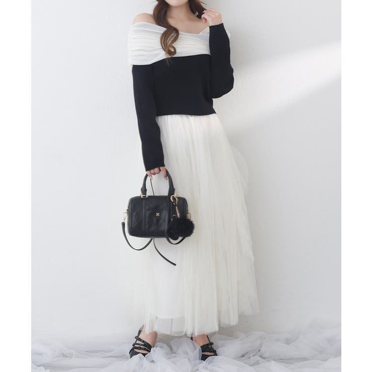 【one after another】異素材ドッキングオフショルニット | NICE CLAUP / OLIVE des OLIVE　OUTLET | 詳細画像19 