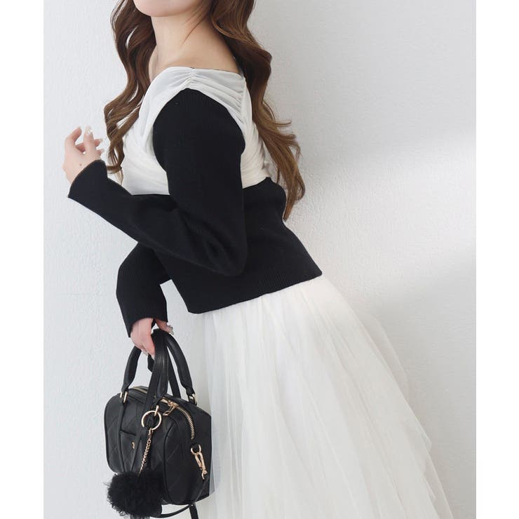 【one after another】異素材ドッキングオフショルニット | NICE CLAUP / OLIVE des OLIVE　OUTLET | 詳細画像18 