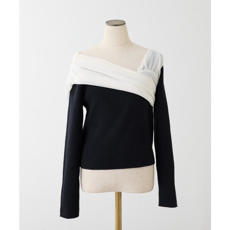 【one after another】異素材ドッキングオフショルニット | NICE CLAUP / OLIVE des OLIVE　OUTLET | 詳細画像16 