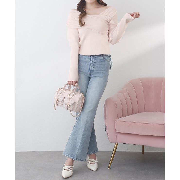 【one after another】異素材ドッキングオフショルニット | NICE CLAUP / OLIVE des OLIVE　OUTLET | 詳細画像9 