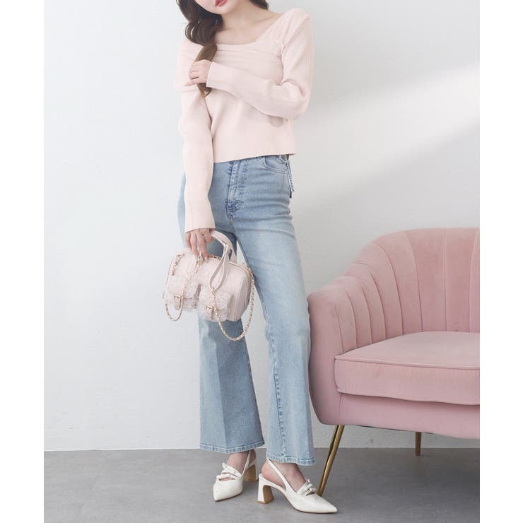 【one after another】異素材ドッキングオフショルニット | NICE CLAUP / OLIVE des OLIVE　OUTLET | 詳細画像10 