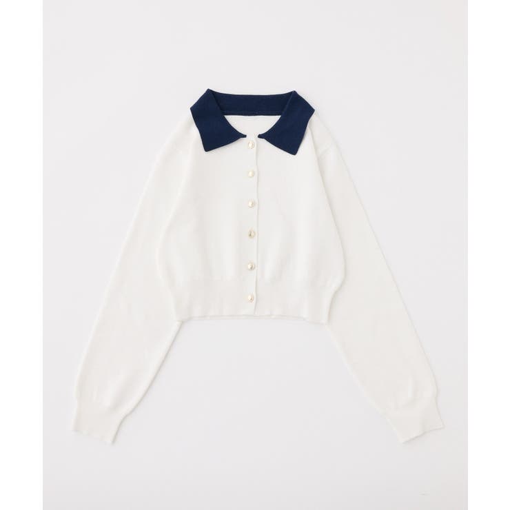 【one after another】配色襟付きニット | NICE CLAUP / OLIVE des OLIVE　OUTLET | 詳細画像2 