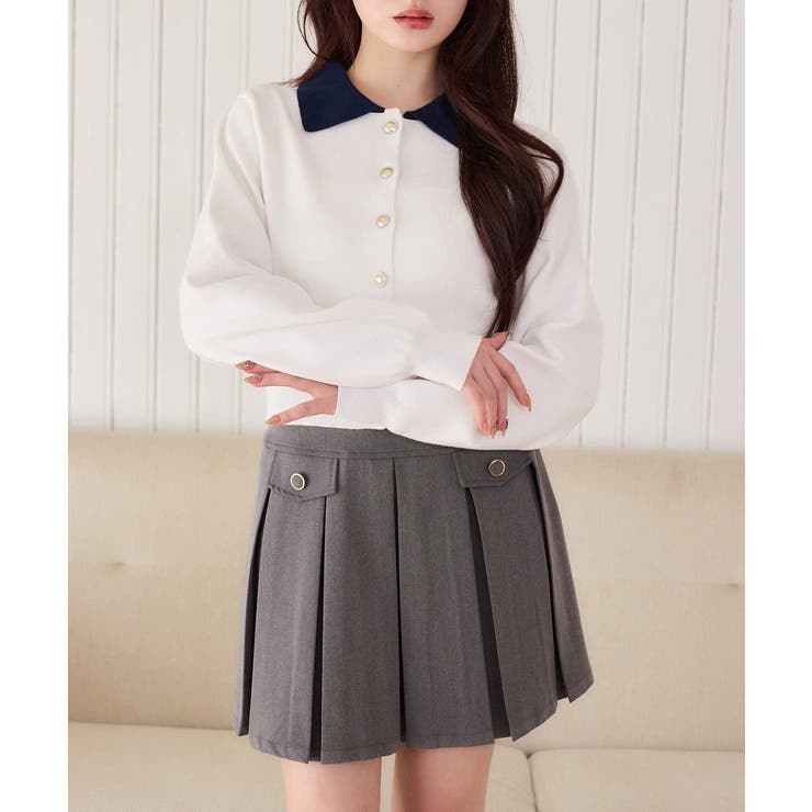 【one after another】配色襟付きニット | NICE CLAUP / OLIVE des OLIVE　OUTLET | 詳細画像9 