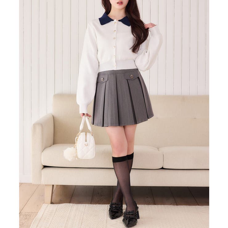 【one after another】配色襟付きニット | NICE CLAUP / OLIVE des OLIVE　OUTLET | 詳細画像14 