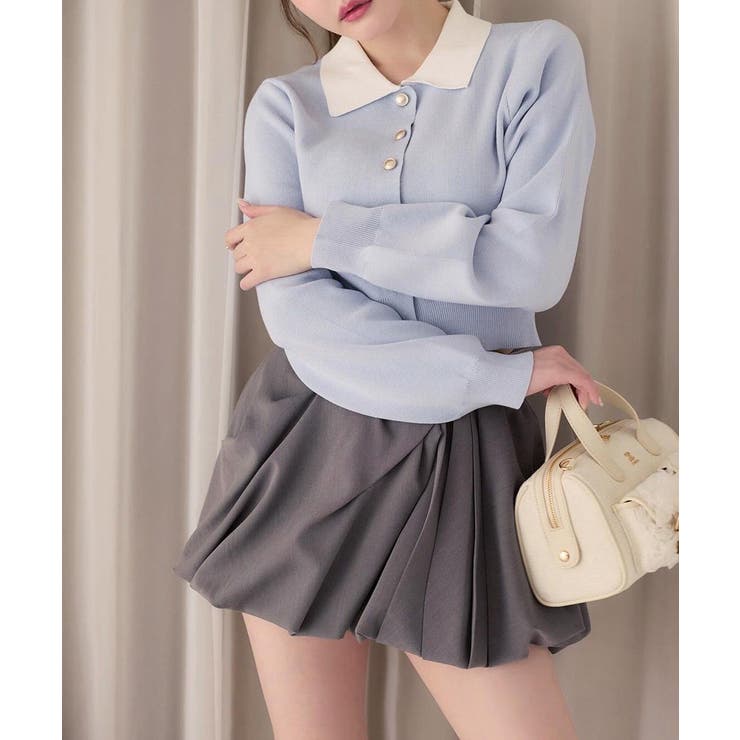 【one after another】配色襟付きニット | NICE CLAUP / OLIVE des OLIVE　OUTLET | 詳細画像44 