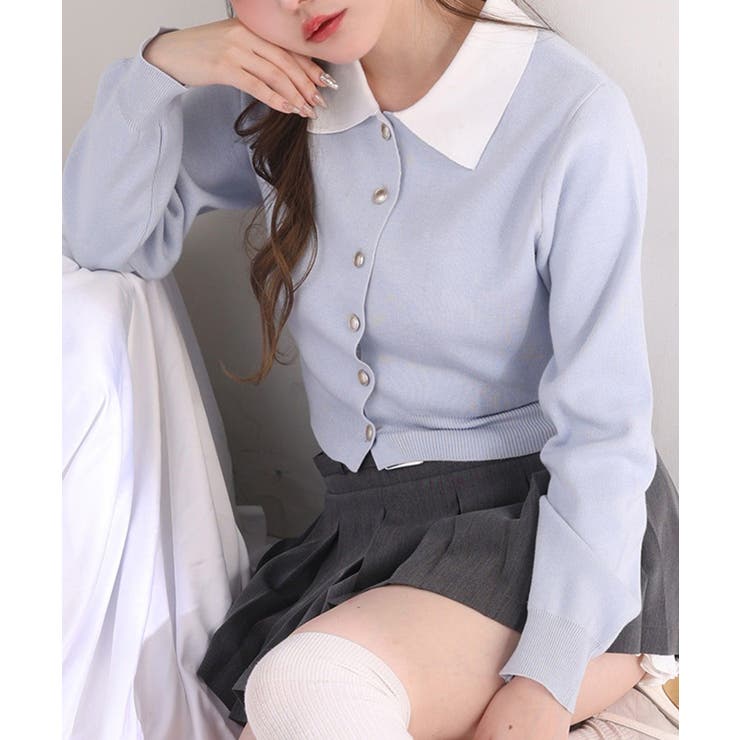 【one after another】配色襟付きニット | NICE CLAUP / OLIVE des OLIVE　OUTLET | 詳細画像51 