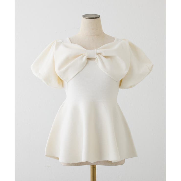 【one after another】肩リボンニット | NICE CLAUP / OLIVE des OLIVE　OUTLET | 詳細画像2 