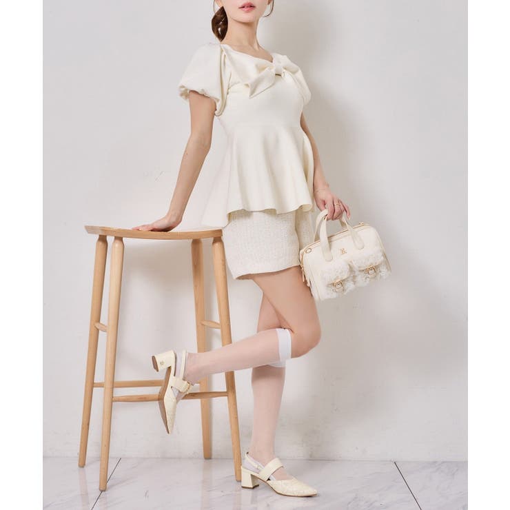 【one after another】肩リボンニット | NICE CLAUP / OLIVE des OLIVE　OUTLET | 詳細画像7 