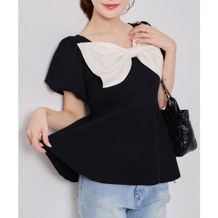 【one after another】肩リボンニット | NICE CLAUP / OLIVE des OLIVE　OUTLET | 詳細画像9 