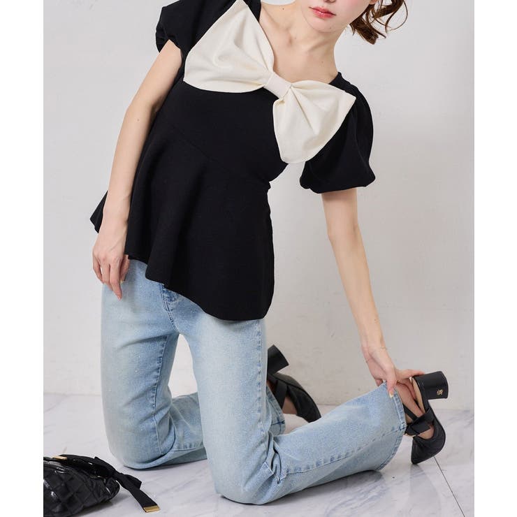 【one after another】肩リボンニット | NICE CLAUP / OLIVE des OLIVE　OUTLET | 詳細画像11 