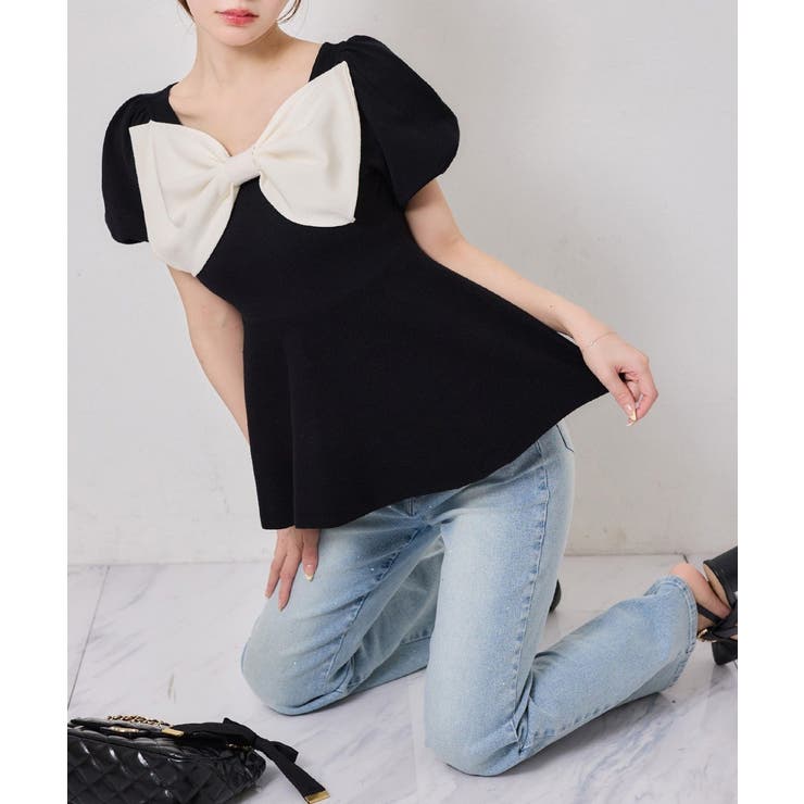 【one after another】肩リボンニット | NICE CLAUP / OLIVE des OLIVE　OUTLET | 詳細画像12 