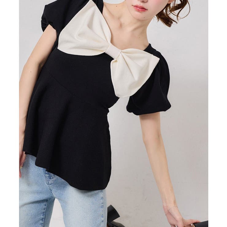 【one after another】肩リボンニット | NICE CLAUP / OLIVE des OLIVE　OUTLET | 詳細画像13 