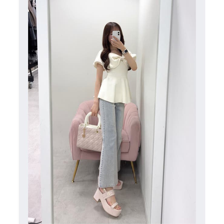 【one after another】肩リボンニット | NICE CLAUP / OLIVE des OLIVE　OUTLET | 詳細画像36 