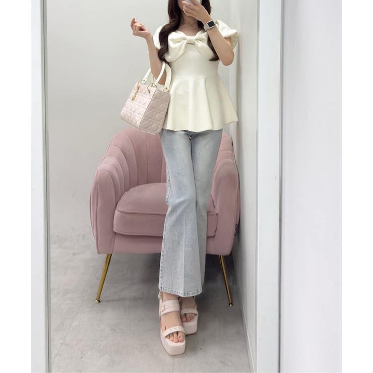 【one after another】肩リボンニット | NICE CLAUP / OLIVE des OLIVE　OUTLET | 詳細画像38 