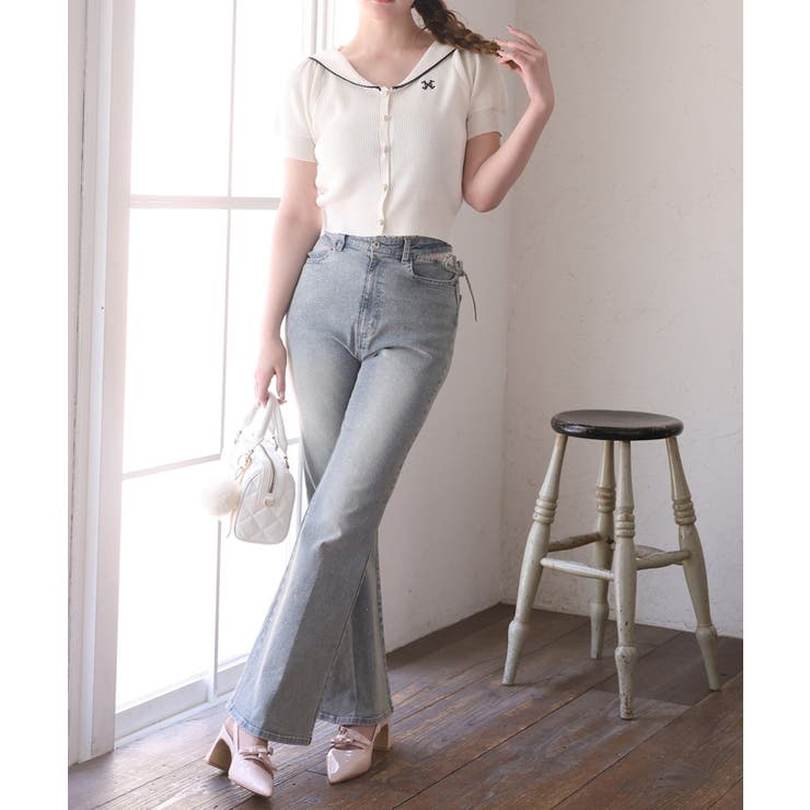 【one after another】セーラー半袖ニット | NICE CLAUP / OLIVE des OLIVE　OUTLET | 詳細画像5 