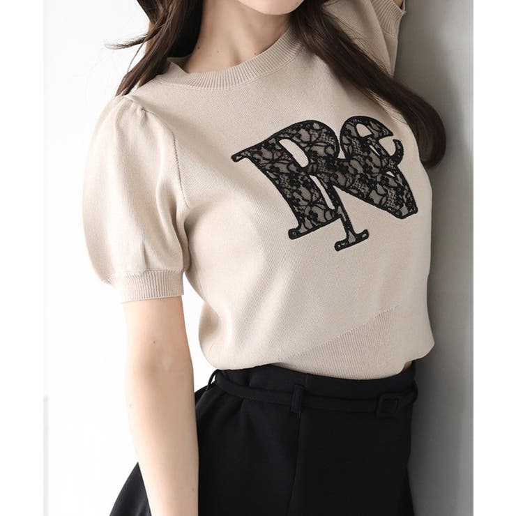 ベージュ | 【one after another】キルトロゴニット | NICE CLAUP / OLIVE des OLIVE　OUTLET