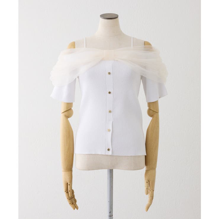 【one after another】リボンチュールニット | NICE CLAUP / OLIVE des OLIVE　OUTLET | 詳細画像2 