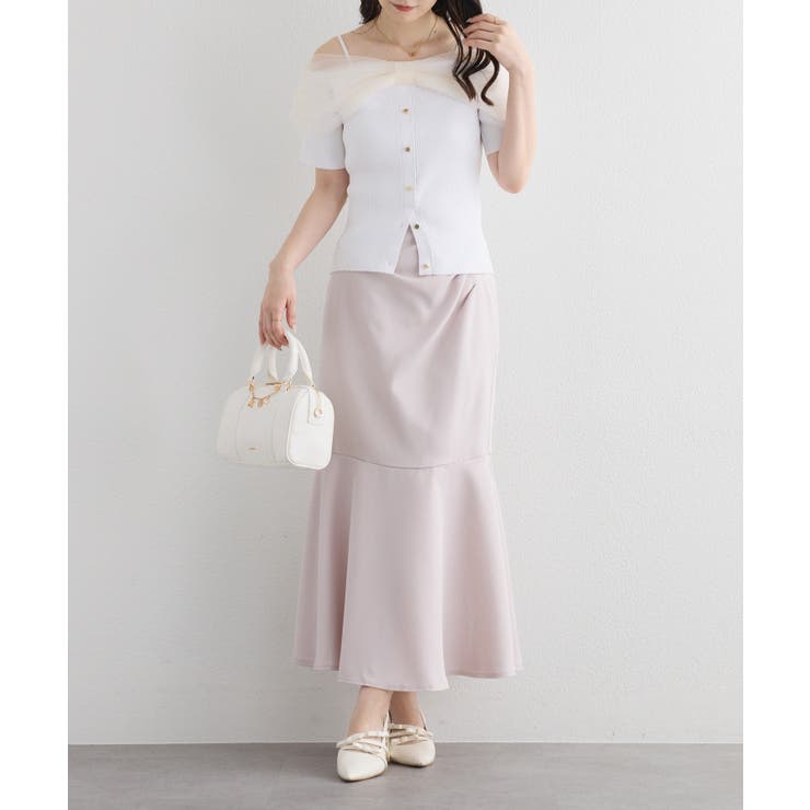 【one after another】リボンチュールニット | NICE CLAUP / OLIVE des OLIVE　OUTLET | 詳細画像5 