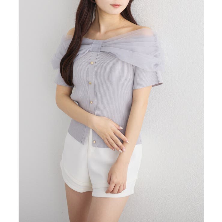 【one after another】リボンチュールニット | NICE CLAUP / OLIVE des OLIVE　OUTLET | 詳細画像10 
