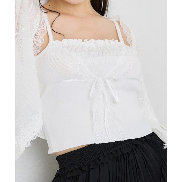 オフ | 【one after another】レース付きシアーニットビスチェ | NICE CLAUP / OLIVE des OLIVE　OUTLET