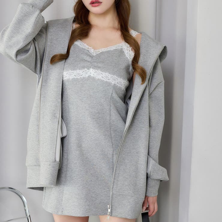 グレー | 【one after another】【セットアップ可能】ビッグシルエットパーカ | NICE CLAUP / OLIVE des OLIVE　OUTLET