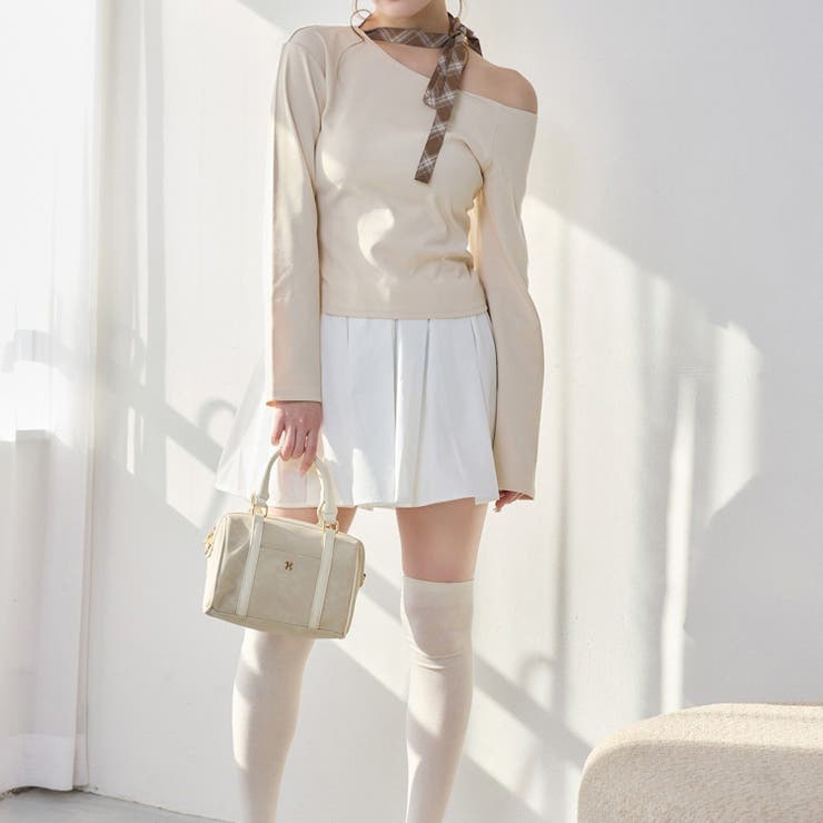 【one after another】リボンタイ ワンショルカットトップス | NICE CLAUP / OLIVE des OLIVE　OUTLET | 詳細画像6 