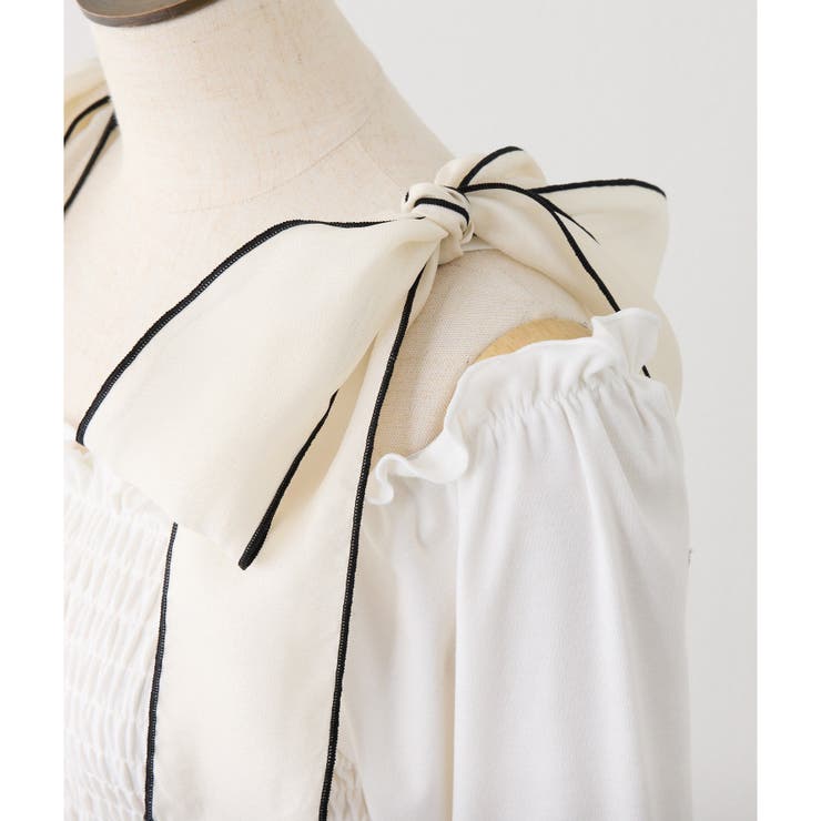 【one after another】肩リボンシャーリングトップス | NICE CLAUP / OLIVE des OLIVE　OUTLET | 詳細画像24 