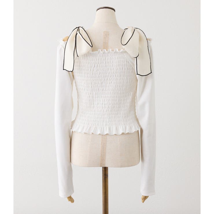 【one after another】肩リボンシャーリングトップス | NICE CLAUP / OLIVE des OLIVE　OUTLET | 詳細画像22 