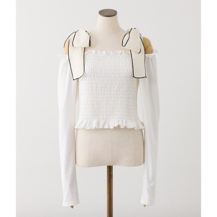 【one after another】肩リボンシャーリングトップス | NICE CLAUP / OLIVE des OLIVE　OUTLET | 詳細画像20 