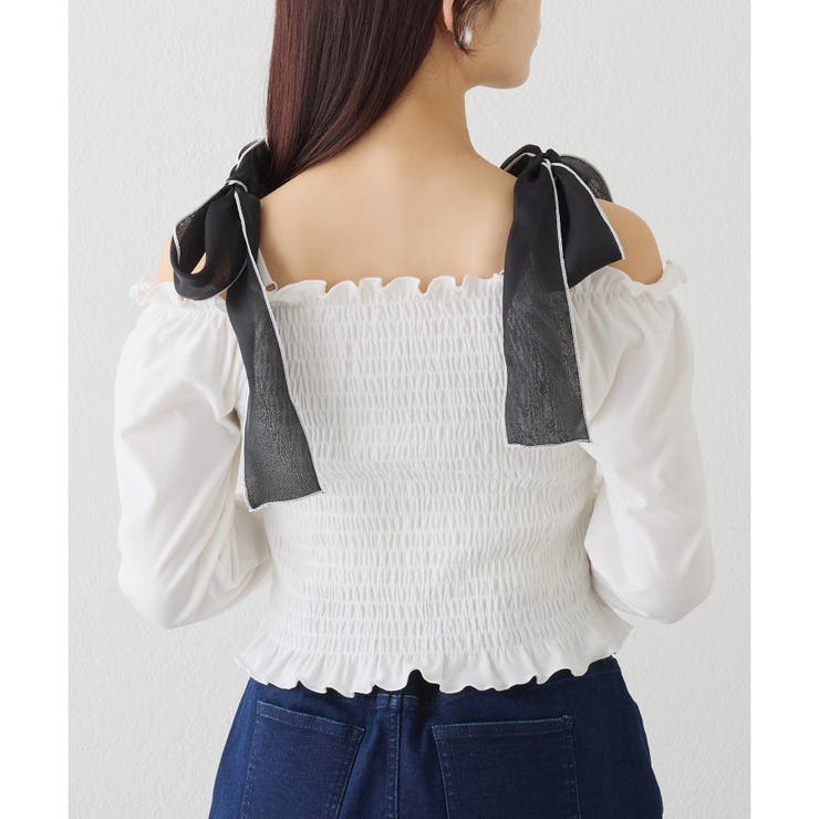 【one after another】肩リボンシャーリングトップス | NICE CLAUP / OLIVE des OLIVE　OUTLET | 詳細画像15 