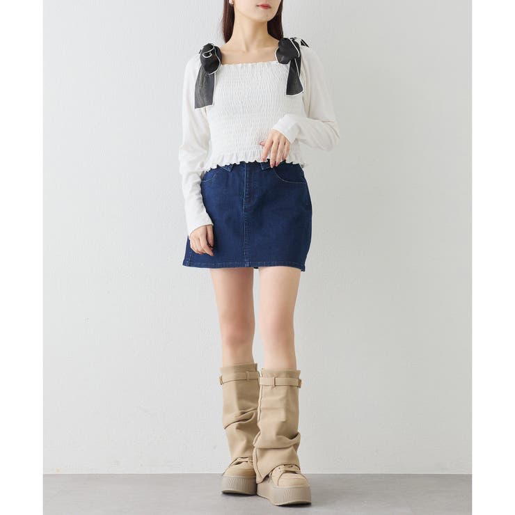 【one after another】肩リボンシャーリングトップス | NICE CLAUP / OLIVE des OLIVE　OUTLET | 詳細画像16 