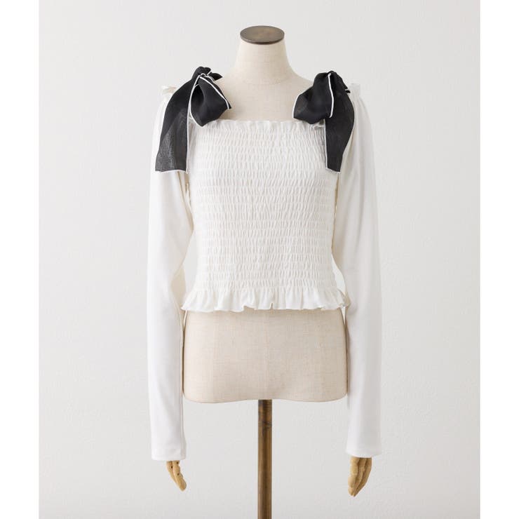 【one after another】肩リボンシャーリングトップス | NICE CLAUP / OLIVE des OLIVE　OUTLET | 詳細画像13 