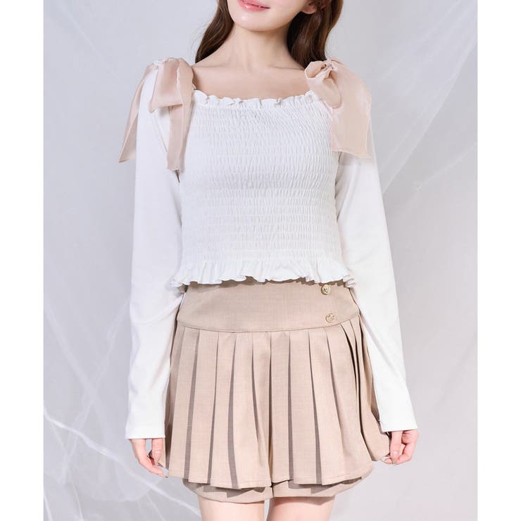 【one after another】肩リボンシャーリングトップス | NICE CLAUP / OLIVE des OLIVE　OUTLET | 詳細画像10 