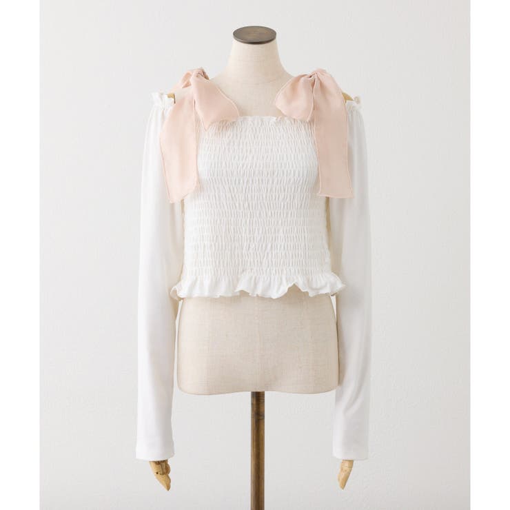 【one after another】肩リボンシャーリングトップス | NICE CLAUP / OLIVE des OLIVE　OUTLET | 詳細画像7 