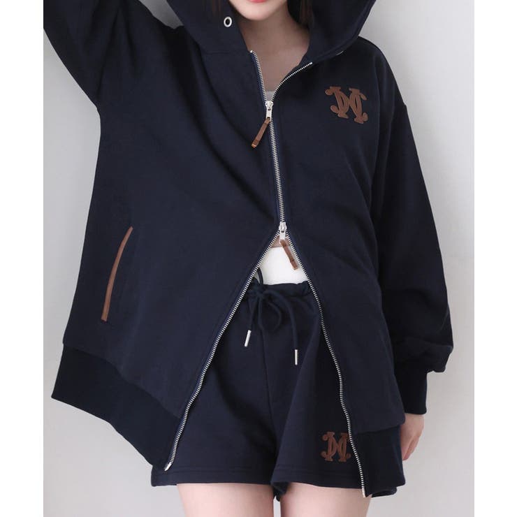 ネイビー | 【one after another】【セットアップ可能】ロゴ配色パーカー | NICE CLAUP / OLIVE des OLIVE　OUTLET