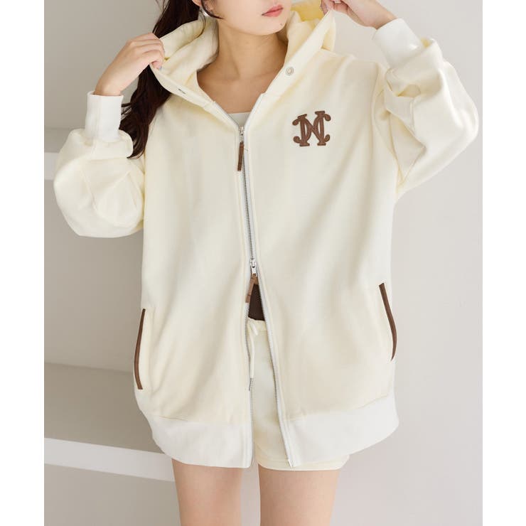 アイボリー | 【one after another】【セットアップ可能】ロゴ配色パーカー | NICE CLAUP / OLIVE des OLIVE　OUTLET