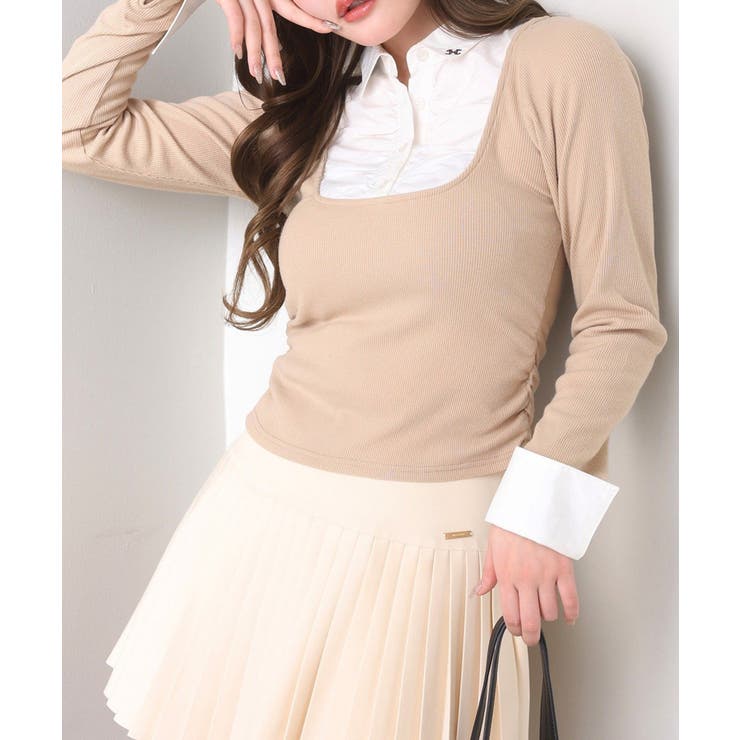 【one after another】ロゴ刺繡レイヤードトップス | NICE CLAUP / OLIVE des OLIVE　OUTLET | 詳細画像44 