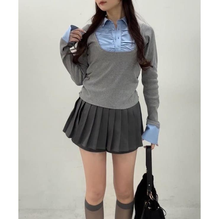 【one after another】ロゴ刺繡レイヤードトップス | NICE CLAUP / OLIVE des OLIVE　OUTLET | 詳細画像49 