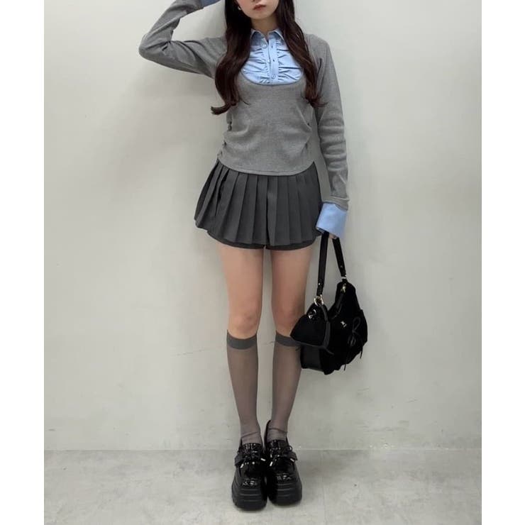 【one after another】ロゴ刺繡レイヤードトップス | NICE CLAUP / OLIVE des OLIVE　OUTLET | 詳細画像50 