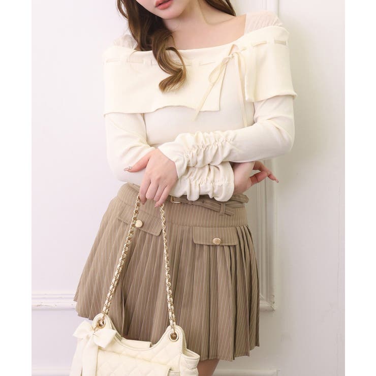 【one after another】配色オフショルトップス | NICE CLAUP / OLIVE des OLIVE　OUTLET | 詳細画像2 