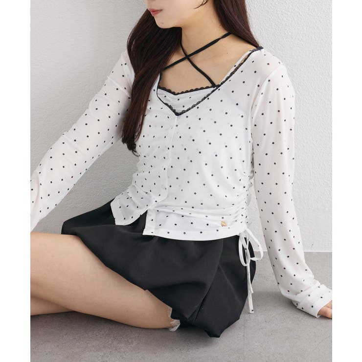 柄1 | 【one after another】ビスチェsetドロストカーディガン | NICE CLAUP / OLIVE des OLIVE　OUTLET