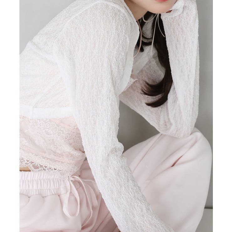 【one after another】ロゴプレート付きフーディーボレロ | NICE CLAUP / OLIVE des OLIVE　OUTLET | 詳細画像5 