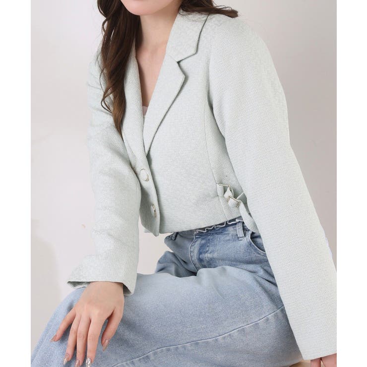 【one after another】サイドベルトツイードショートジャケット | NICE CLAUP / OLIVE des OLIVE　OUTLET | 詳細画像36 