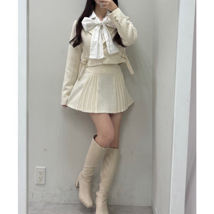 【one after another】サイドベルトツイードショートジャケット | NICE CLAUP / OLIVE des OLIVE　OUTLET | 詳細画像7 