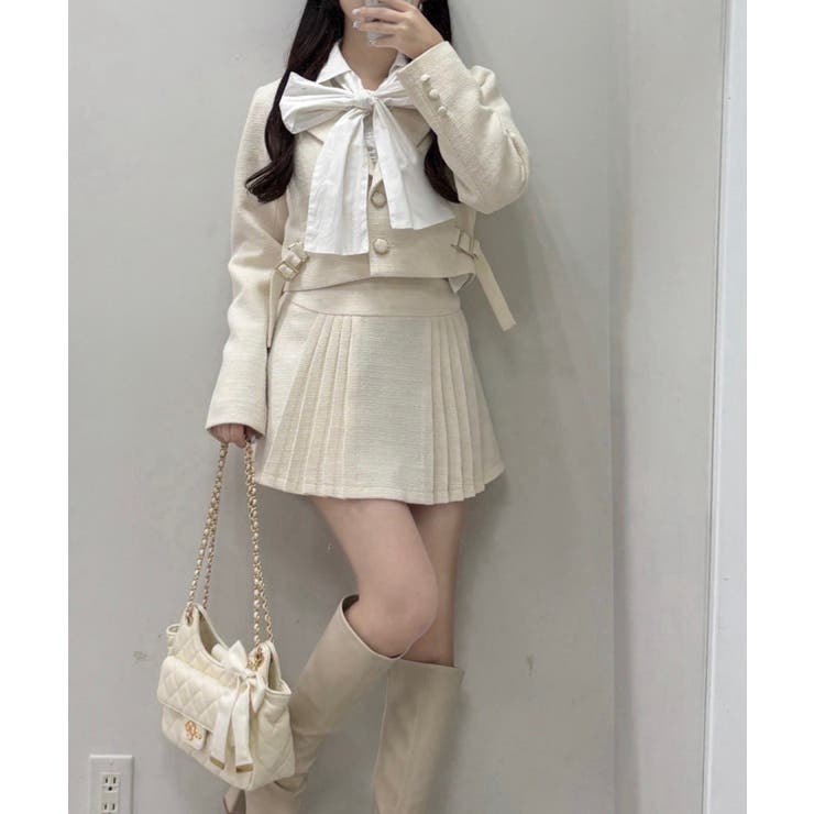 【one after another】サイドベルトツイードショートジャケット | NICE CLAUP / OLIVE des OLIVE　OUTLET | 詳細画像8 