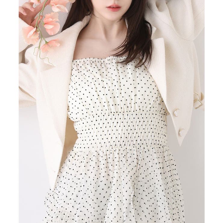 【one after another】サイドベルトツイードショートジャケット | NICE CLAUP / OLIVE des OLIVE　OUTLET | 詳細画像10 