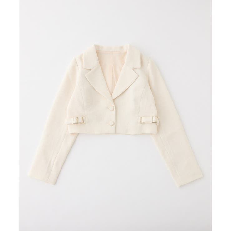 【one after another】サイドベルトツイードショートジャケット | NICE CLAUP / OLIVE des OLIVE　OUTLET | 詳細画像2 