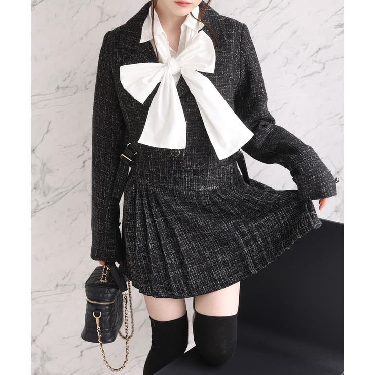 【one after another】サイドベルトツイードショートジャケット | NICE CLAUP / OLIVE des OLIVE　OUTLET | 詳細画像23 