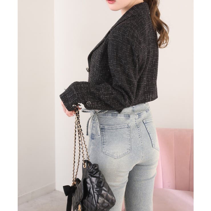 【one after another】サイドベルトツイードショートジャケット | NICE CLAUP / OLIVE des OLIVE　OUTLET | 詳細画像22 